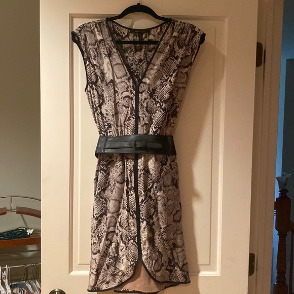 BCBGMaxAzria Dresses & Skirts - BCBG Max Azria snakeskin print belted dress